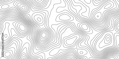 Abstract topography contour map background design .modern design with white background and black wave lines .geography contour map linear background vector illustration .