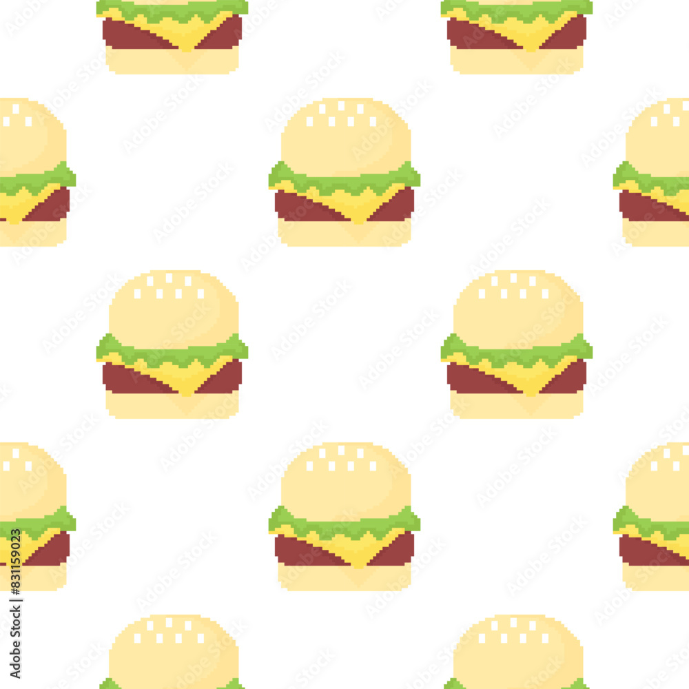 pixel burger seamless pattern pixel burger seamless pattern