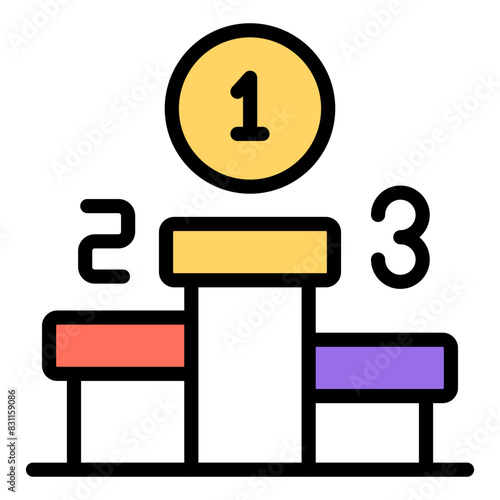 Position ranking board, icon of leaderboard


