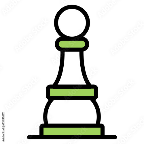 Strategy game icon, flat design of chess pawn

