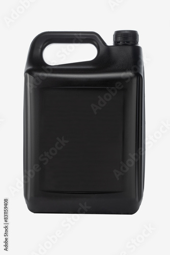 Plastic canister. Store liquid. Large white container for liquid.