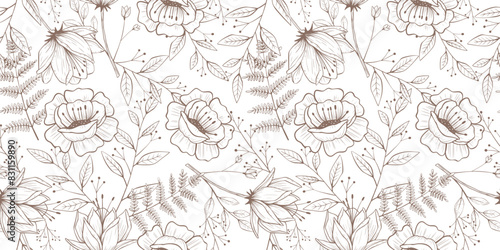 Lovely and Beautiful Spring Flowers Pattern for Fabric, Wallpaper, and More