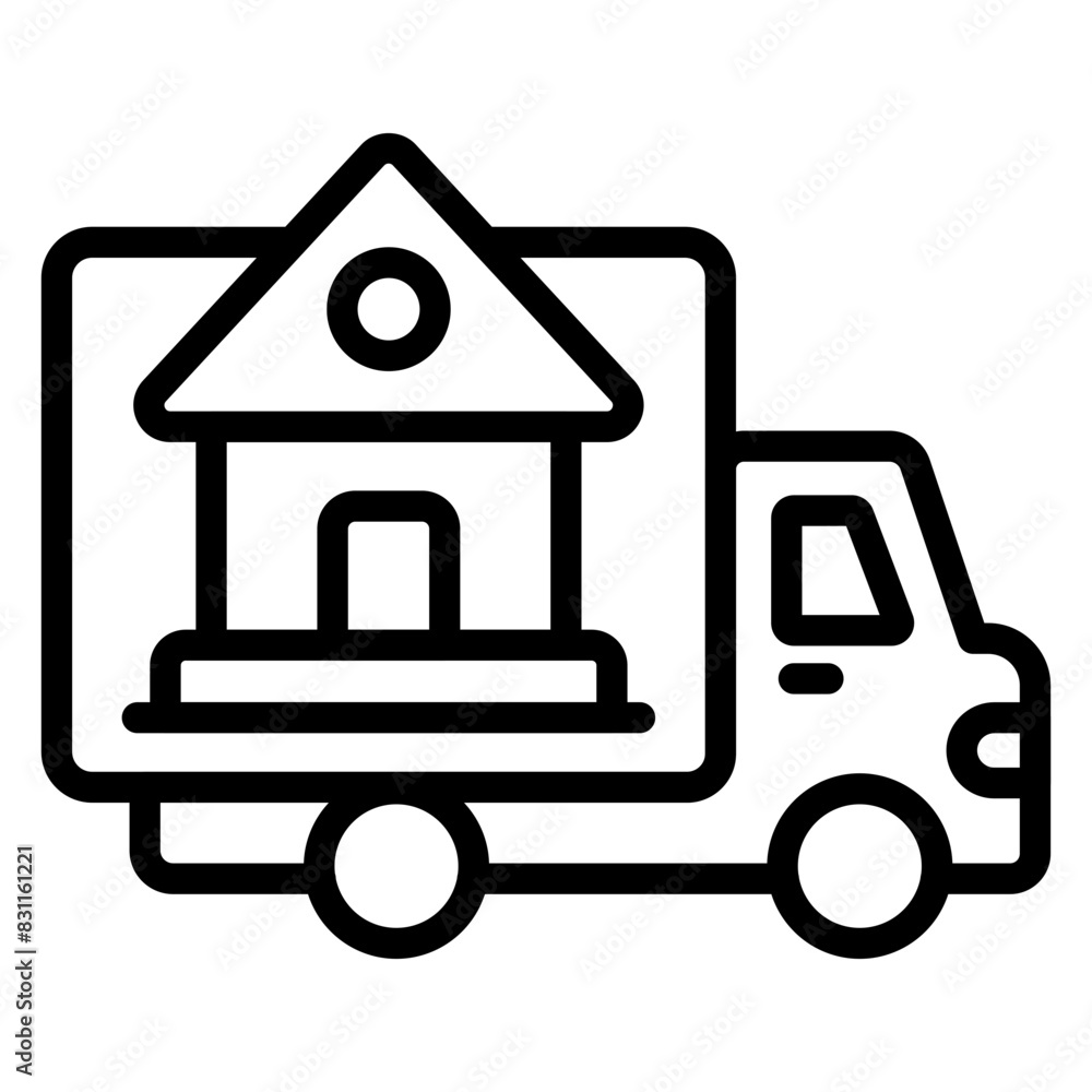 Modern design icon of moving home
Modern design icon of moving home