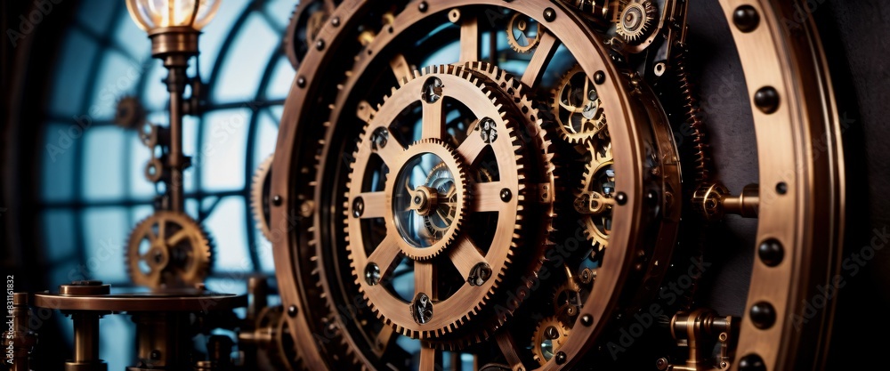 Steampunk Clockwork Interior Gears integrated into walls Steampunk Clockwork Interior Gears integrated into walls