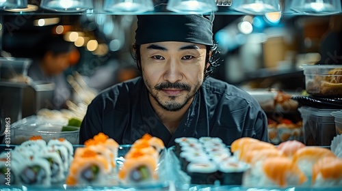 Culinary Excellence Sushi Chefs Artful in Japanese Restaurant