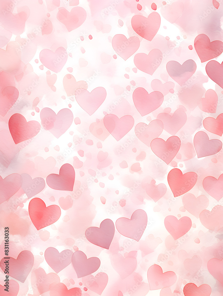 valentine background with hearts love pattern ai generative 