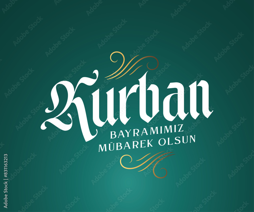 Kurban Bayramınız Kutlu Olsun. Translation: (Eid al-Adha Mubarak) Feast of the Sacrifice Greeting. Holy days of muslim community. Kurban Bayramınız Kutlu Olsun. Translation: (Eid al-Adha Mubarak) Feast of the Sacrifice Greeting. Holy days of muslim community.