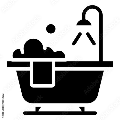 Trendy vector design of bathtub

