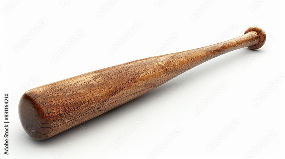 classic wooden baseball bat isolated on white background sports equipment digital illustration classic wooden baseball bat isolated on white background sports equipment digital illustration