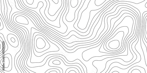 Abstract topography contour map background design .modern design with white background and black wave lines .geography contour map linear background vector illustration .