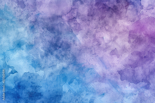 Abstract blue purple watercolor background with grainy texture. Created with Ai