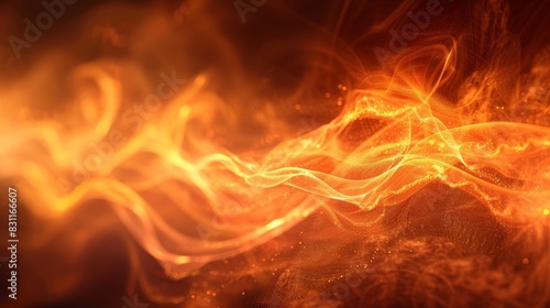 Abstract Fire flames loop on black background