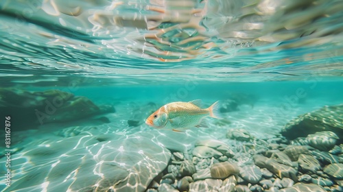 crystal currents serene fish gliding through clear waters underwater photography
