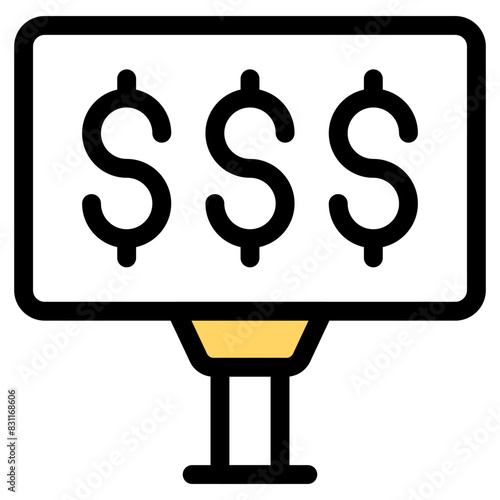 Modern design icon of dollar board

