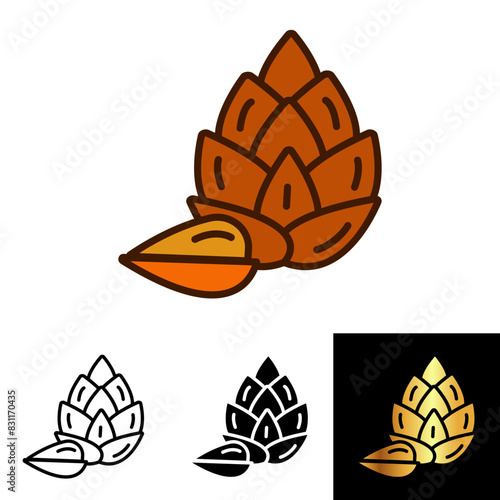 The Pine Nut icon is perfect for showcasing a nutritious seed used in various culinary and healthy dishes.