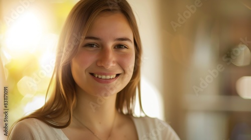 Portrait of a young smiling woman : Generative AI Free Download Portrait of a young smiling woman : Generative AI - GFXLoad