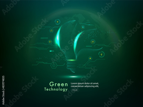 green technology futuristic and innovation background. Environment technology.Abstract technology background.Vector illustration.
