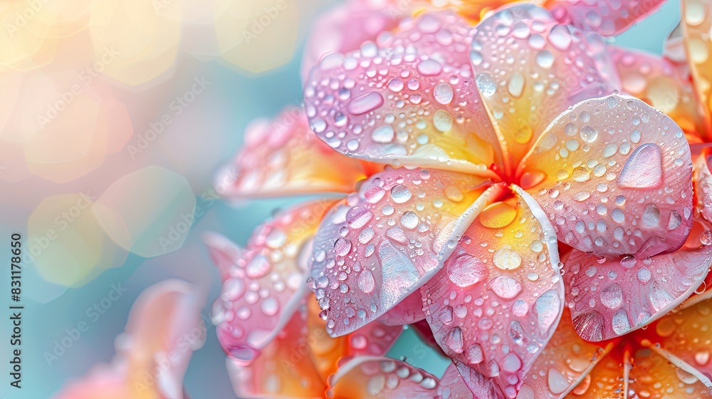 Close-up of a flower in drops of water. Selective focus. Close-up of a flower in drops of water. Selective focus.