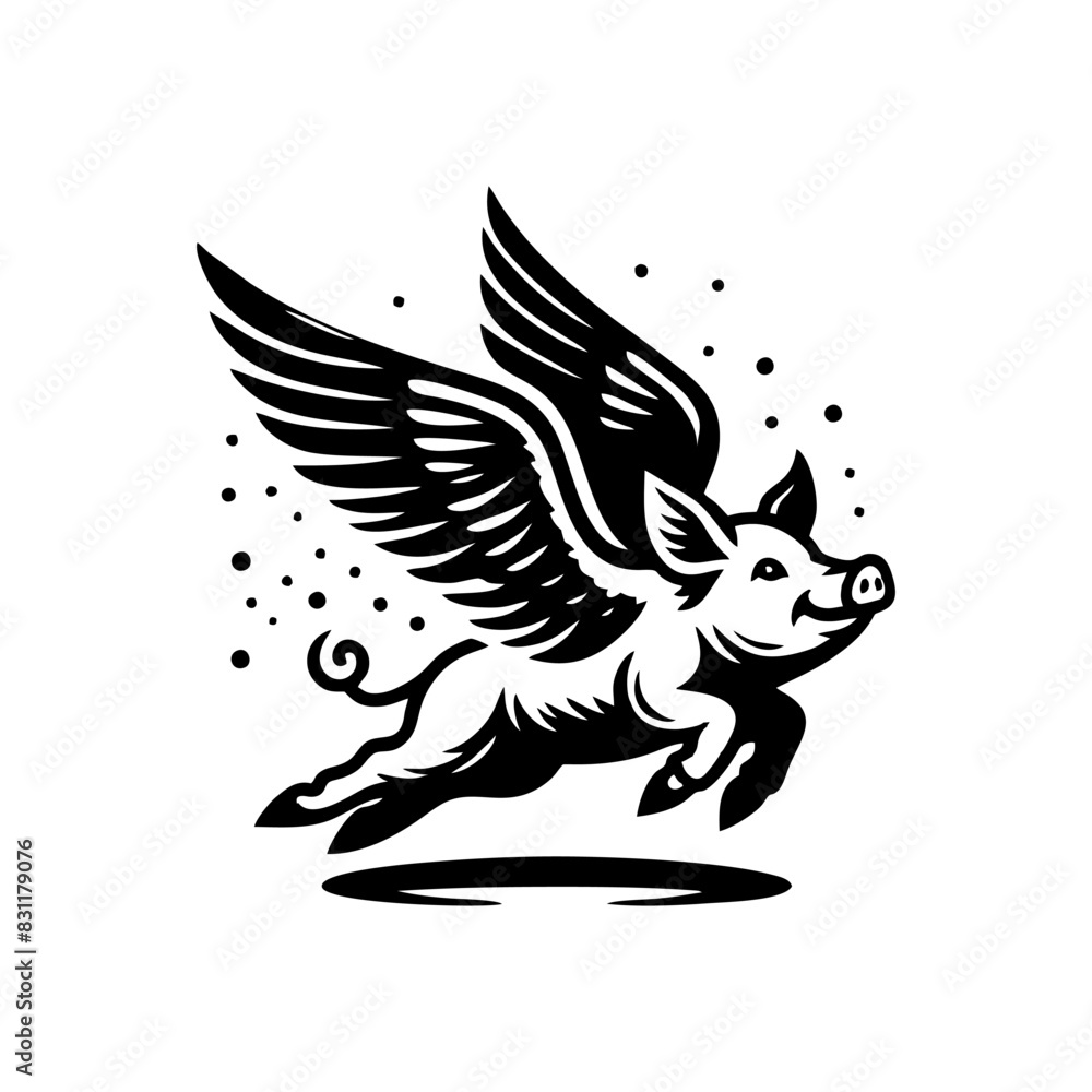 flying pig logo design, hog logo design flying pig logo design, hog logo design