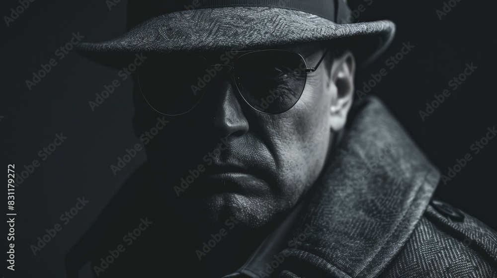 A mafia hitman waiting in the shadows, his face partially obscured, highlighting the dangerous life of organized crime A mafia hitman waiting in the shadows, his face partially obscured, highlighting the dangerous life of organized crime