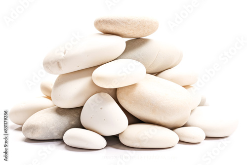 A pile of white rocks stacked on top of each other.