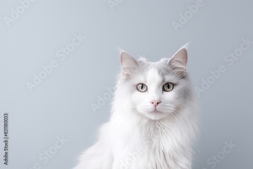 Portrait of a funny american curl cat in modern minimalist interior