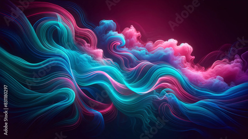 Flowing Spectral Waves Abstract Fluid Art in Vivid Multicolors photo
