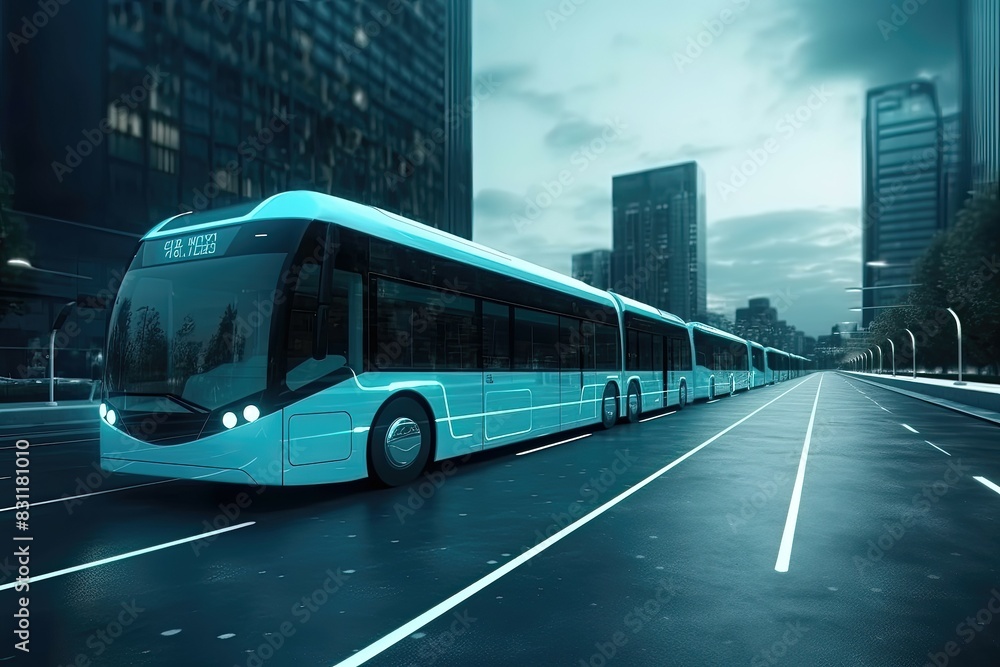 futuristic public bus high speed transport