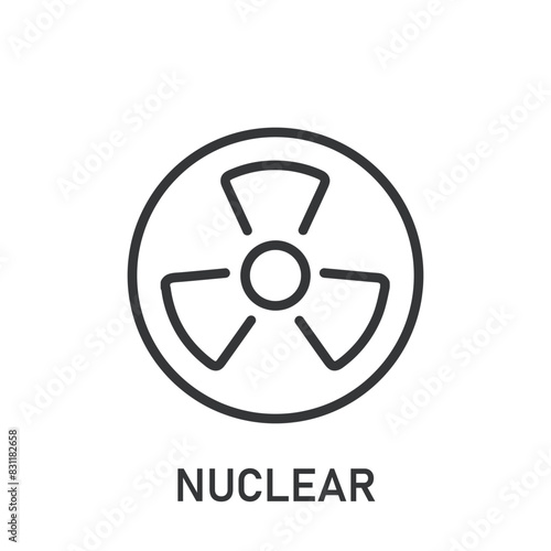 Nuclear, radioactive icon. Line single icon on transparent background