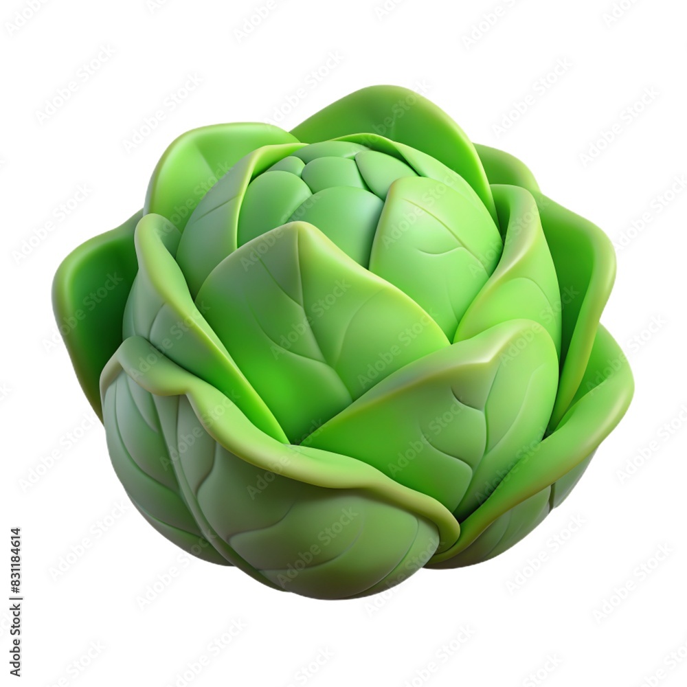 Fototapeta premium Fresh green cabbage, crunchy and nutritious, harvested from the farm, Cabbage isolated on white background.