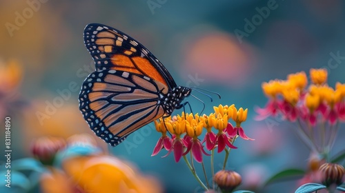 Closeup beautiful butterfly   flower in the garden.
