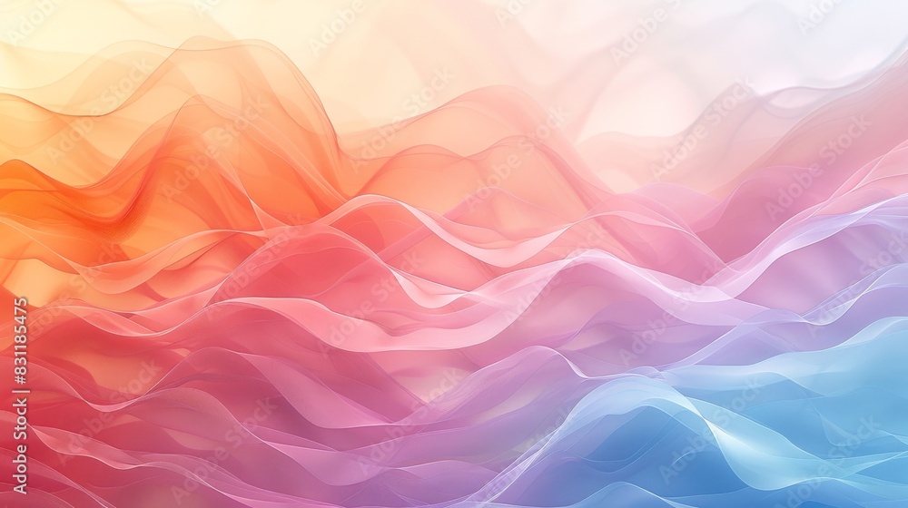 Fototapeta premium Serenity Waves: Pastel Gradient Flow..