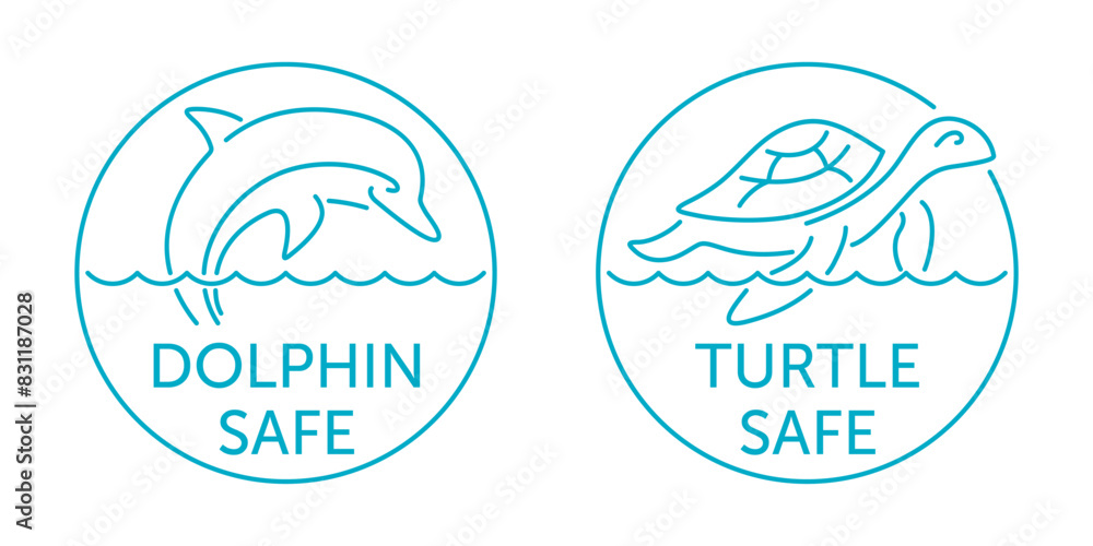 Labels for canned fish - Dolphin Safe, Turtle Safe Labels for canned fish - Dolphin Safe, Turtle Safe