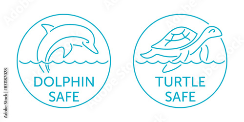 Labels for canned fish - Dolphin Safe, Turtle Safe