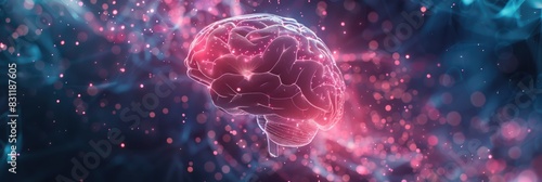 Brain Background. Abstract Human Brain with Artificial Intelligence Technology for Computer Science and Mind Research