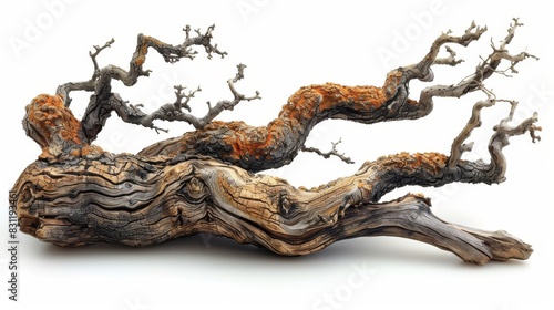 The dead tree is isolated on a white background with a high quality clipping mask applied. photo