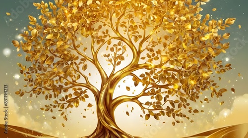 golden christmas tree