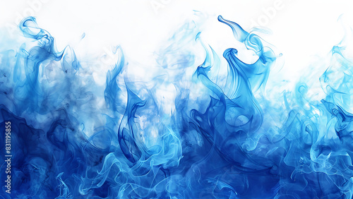 Blue fire on transparent background.