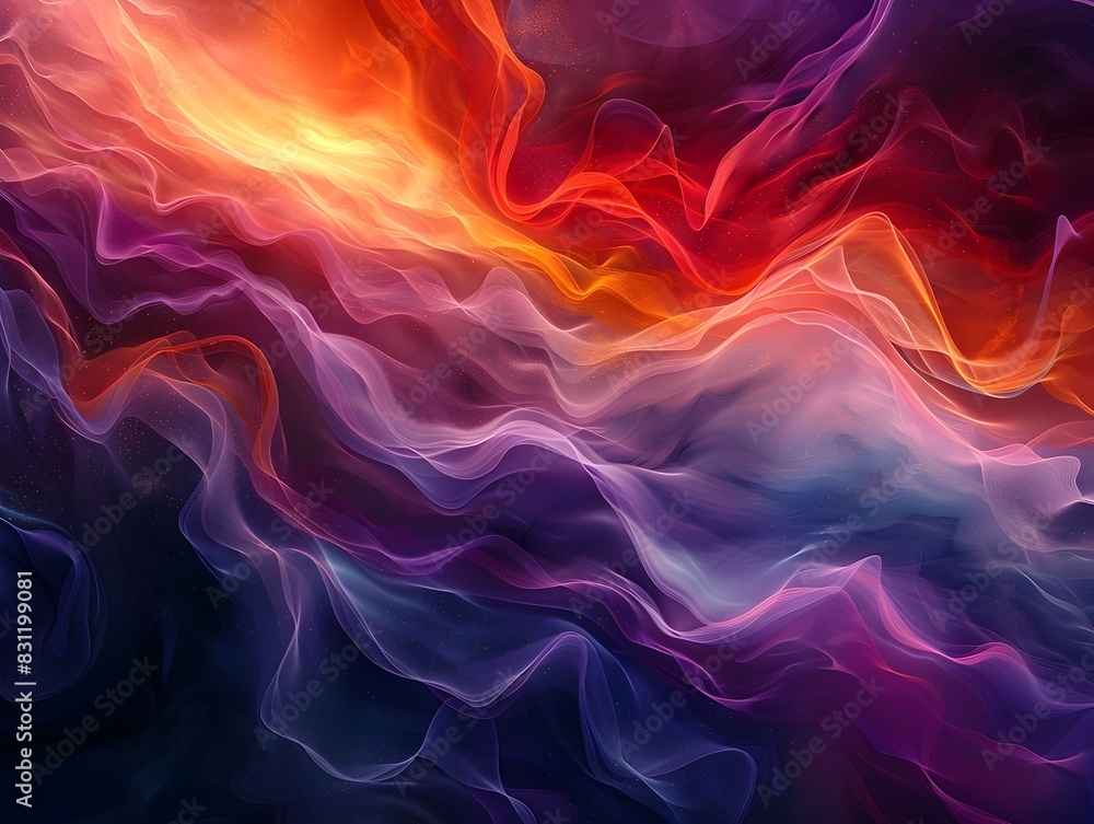Fiery Cosmic Swirls of Radiant and Luminous Energy in a Vivid Digital Art Masterpiece