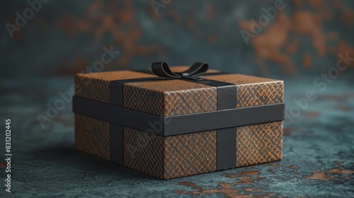 Box mockup of a product packaging, displaying detailed textures and premium design elements photo