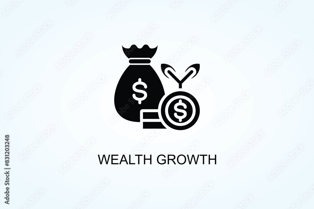 Wealth Growth Vector Or Logo Sign Symbol Illustration Wealth Growth Vector Or Logo Sign Symbol Illustration