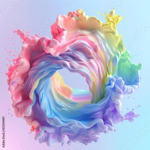 Colorful abstract painting. Liquid rainbow splash.