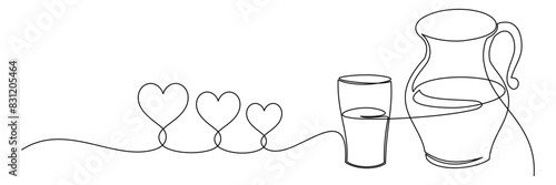 milk jugs and glasses