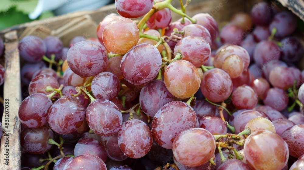 Fresh Organic Grapes from the Estate Vineyard. Healthy Food and Wine Concept Fresh Organic Grapes from the Estate Vineyard. Healthy Food and Wine Concept