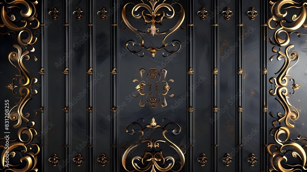 Ornate Elegant Wrought Iron Gate with Intricate Decorative Metalwork Design Ornate Elegant Wrought Iron Gate with Intricate Decorative Metalwork Design