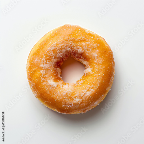 Top View Vanilla Donut with Sugar