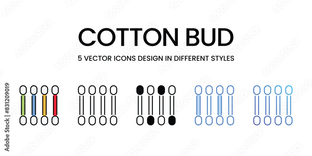 Cotton Bud icons vector set stock illustration. Cotton Bud icons vector set stock illustration.