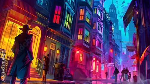 Captivating Cityscape Alive with Neon-Lit Skyscrapers and Bustling Streets