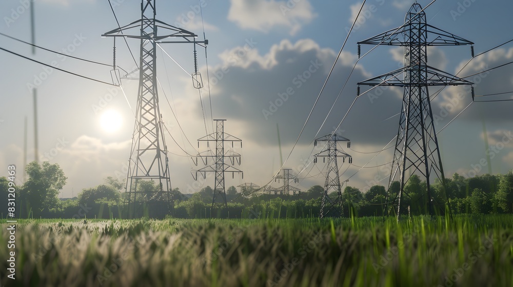 © pkproject - Electrical Power Transmission Towers in Countryside Landscape © pkproject - Electrical Power Transmission Towers in Countryside Landscape