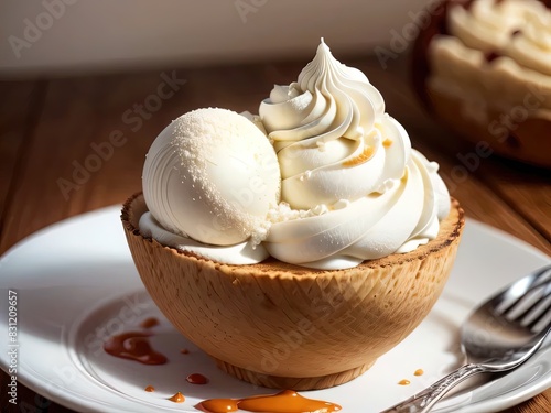 Delicious ice cream dessert.